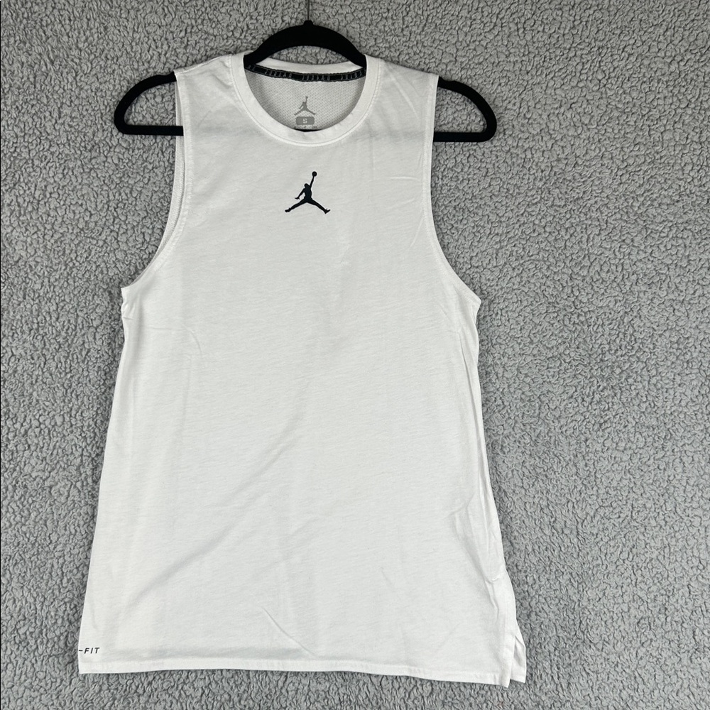 Jordan Sport Men’s Dri-Fit Sleeveless Shirt Lightweight White, Men’s Size S